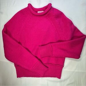 Good American Cropped Mock Neck Sweater - Ballerina Pink- Size Small